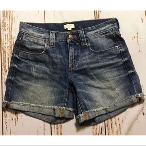 J. Crew frayed denim cutoff shorts